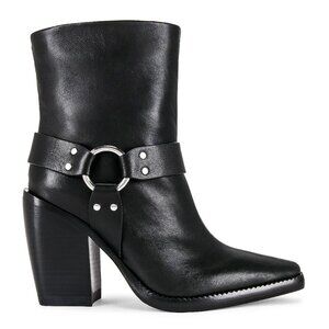 Rag and Bone Rio Western Boot Black O Ring Grommets Harness Pointed Toe EU 38